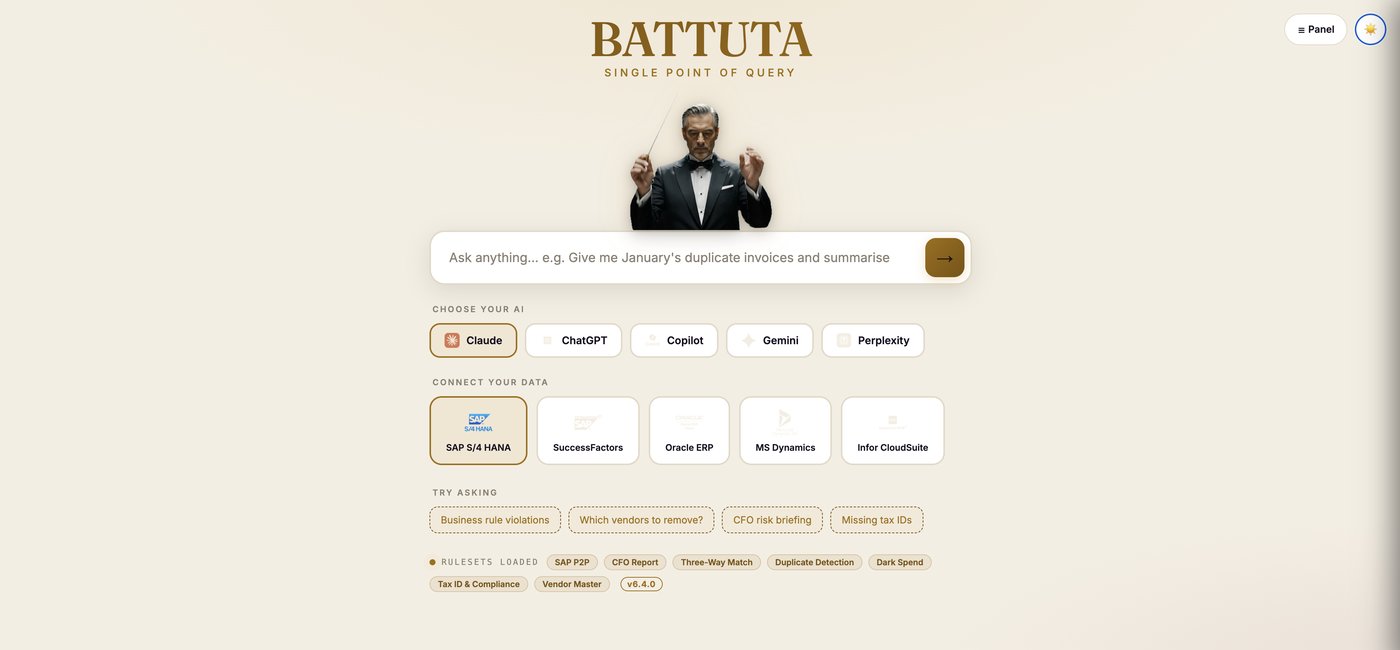 Battuta interface in light mode